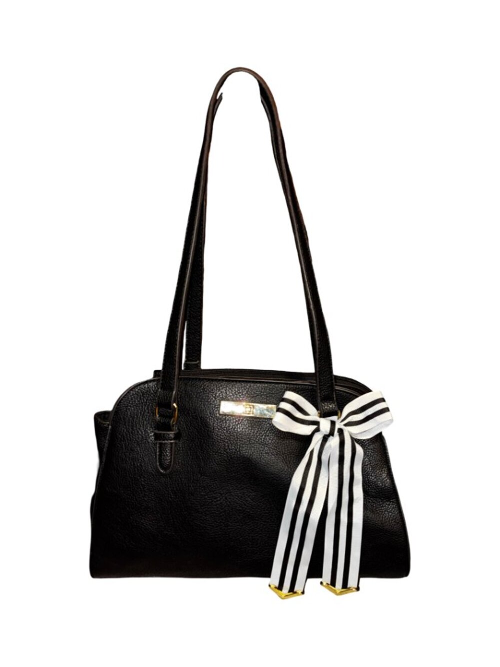 *Liz Claiborne*Black Purse with White & Black Bow
